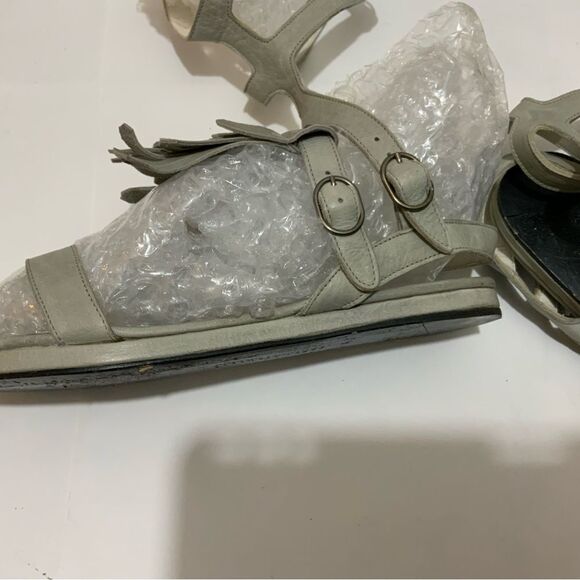 Freda Salvador Kiltie Fringe Strappy Gladiator Leather Sandals Size US 6.5 - Picture 9 of 16